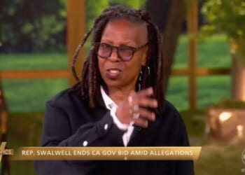 Whoopi Goldberg Defends Swalwell Misconduct, Can’t Expel Him Before Trump Outed