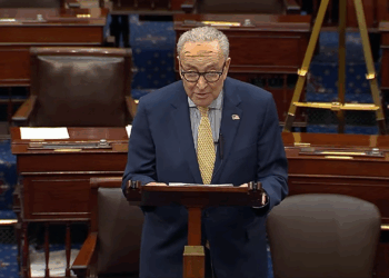 Chuck Schumer speaking on the Senate floor.