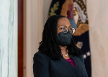 Ketanji Brown Jackson wearing a mask