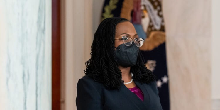 Ketanji Brown Jackson wearing a mask