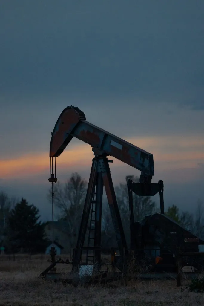 A pumping jack is seen in Weld County, Colorado.