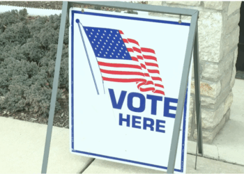 A vote sign for Wisconsin's spring election.